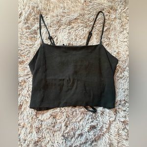 Kendall and Kylie black crop top with ties in the back- Size M